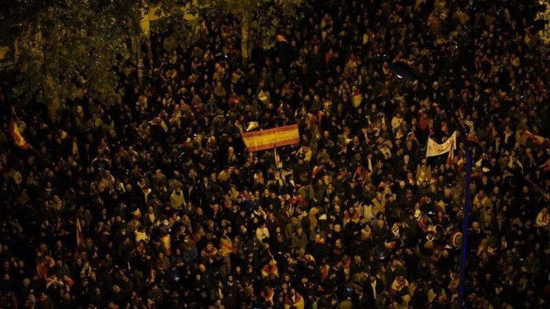 Protestas contra la amnistía. Imagen Sindicato Solidaridad