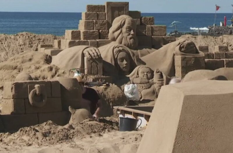 El Belén de Arena de Las Canteras prepara su apertura