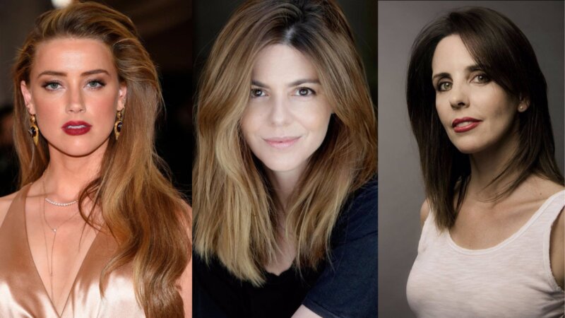 Algunas de las participantes del Festival Isla Calavera, Amber Heard (i), Manuela Velasco (c) y Marta González de Vega (d) 