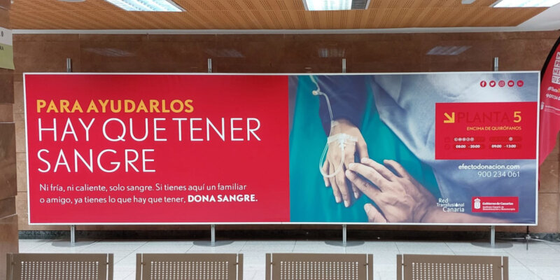 Donación de sangre llamamiento Instituto Canario de Hemodonación y Hemoterapia.