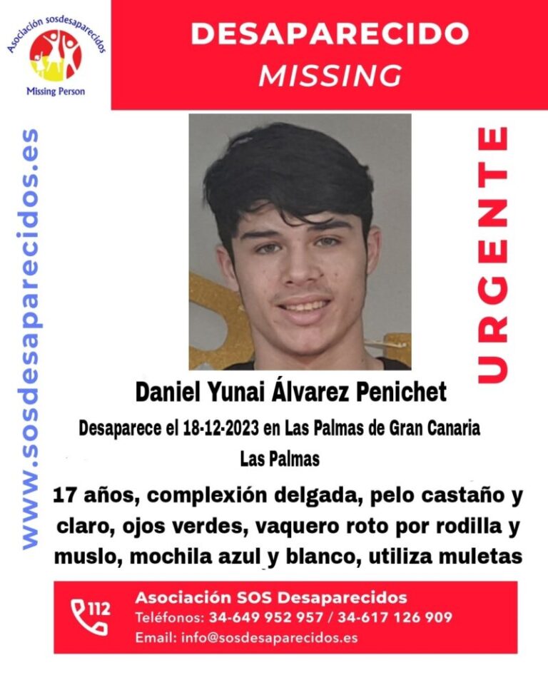 Buscan a Daniel Yunai Álvarez Penichet en Las Palmas de Gran Canaria