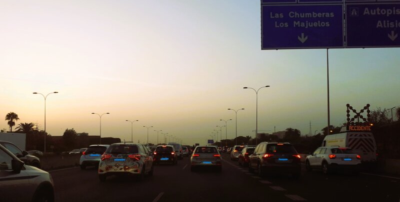 Imagen del lugar del accidente. Tf5 a la altura de Guajara. Foto RTVC