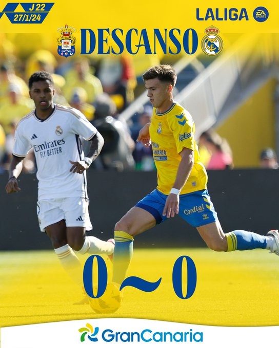 Cartel descanso UD Las Palmas - Real Madrid. Imagen "X" UD Las Palmas 
