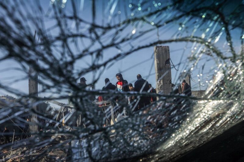 Edificio que fue utilizado como refugio para personas desplazadas del norte de la Franja de Gaza en Rafá, en el sur del enclave. Imagen: Abed Rahim Khatib/dpa