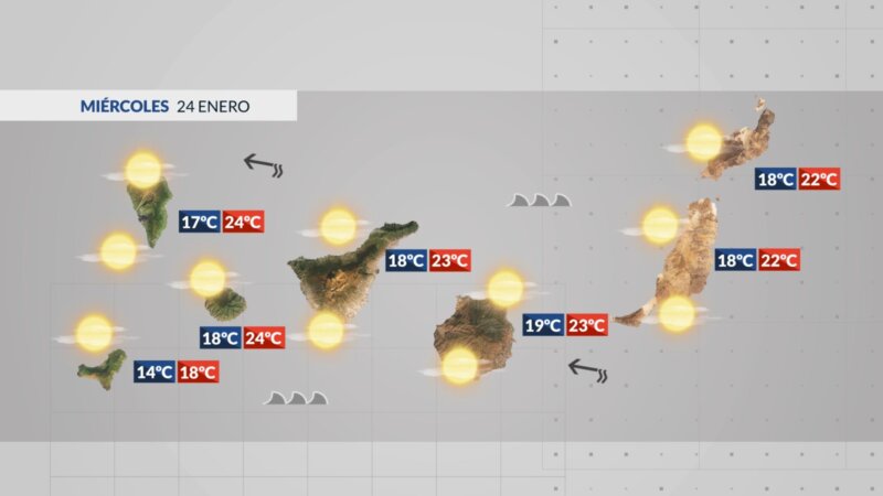 Mapa tiempo Miércoles 24 de enero