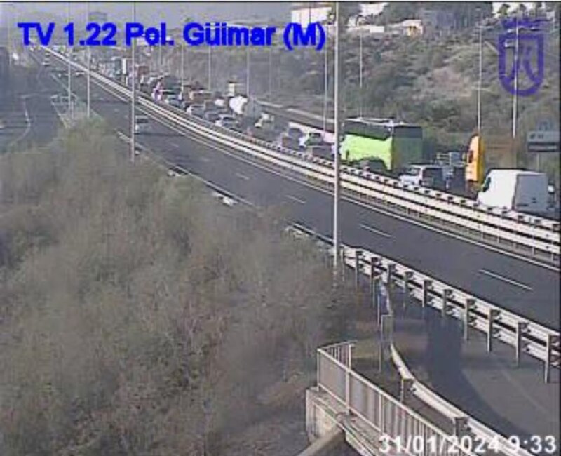 Retenciones provocadas por el accidente esta mañana a la altura del Puertito de Güímar 