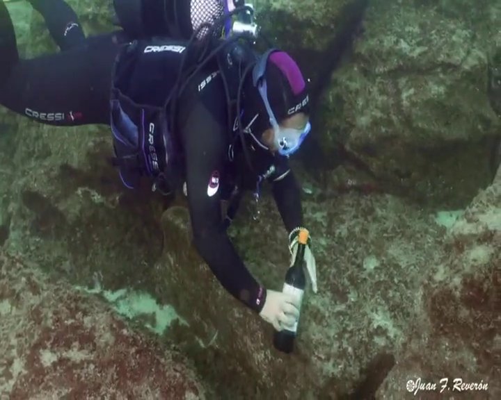 Buceadores del sur de Tenerife se sumergen para encontrar un original regalo