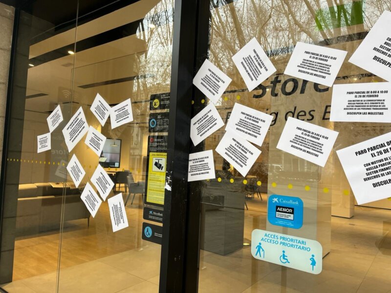 Una oficina bancaria cerrada este lunes durante el paro EUROPA PRESS 26/2/2024