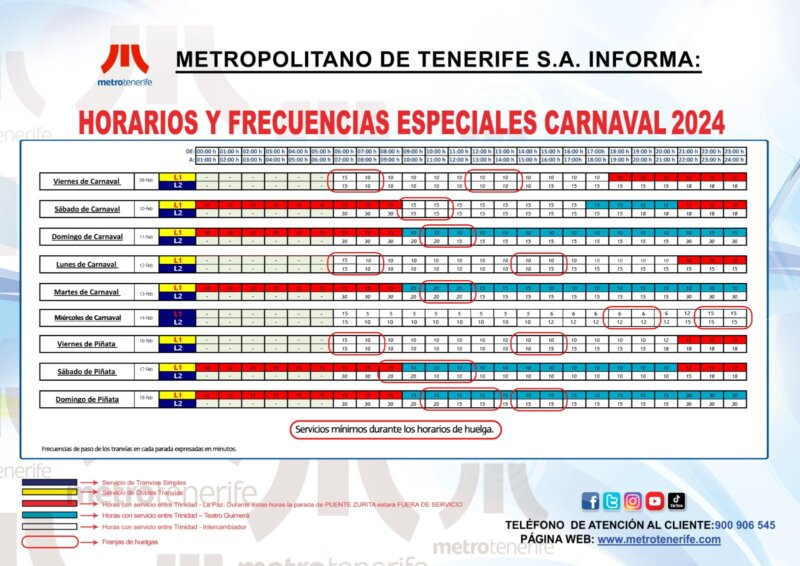 Horarios Anunciados por Tranvía de Tenerife 