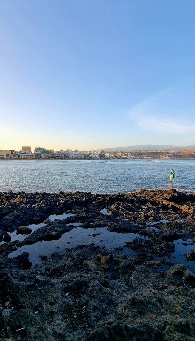 Imagen de La Playa de Las Canteras este miércoles 14 de Febrero de 2024. Foto "X" Mi Playa de Las Canteras 