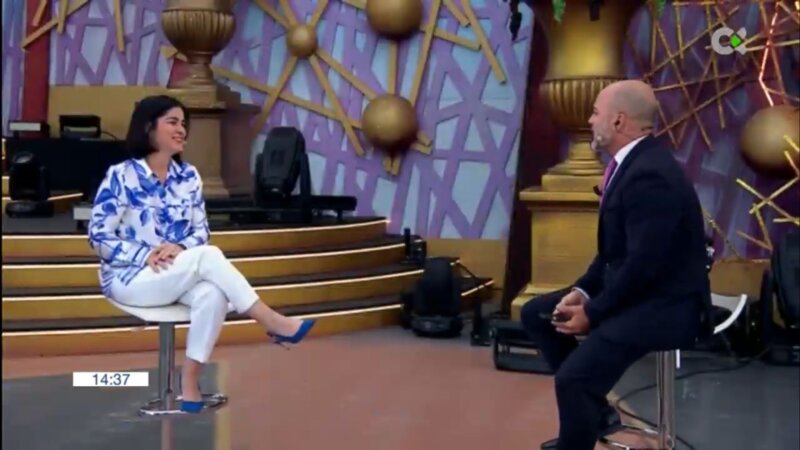 Imagen del Telenoticias 1 de Tv Canaria desde el escenario de Belén María. Foto RTVC 160224