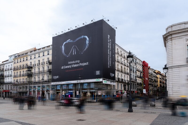Lona campaña Turismo de Canarias en la Puerta del Sol