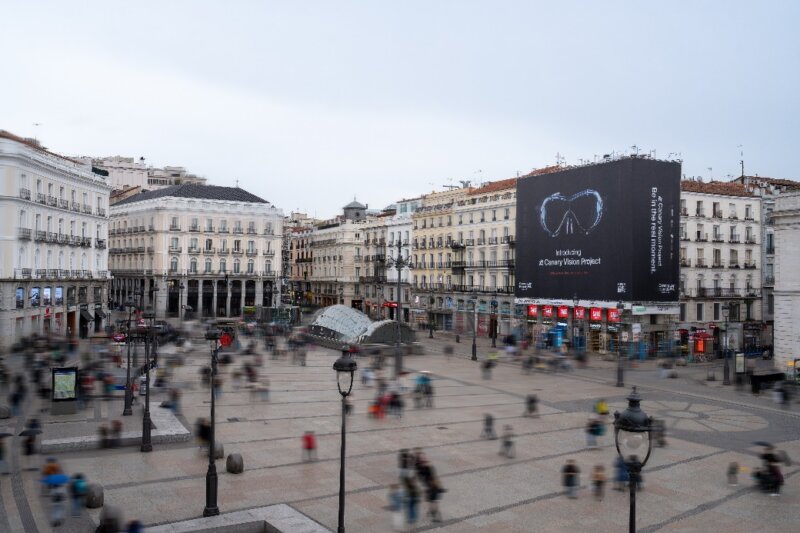 Lona campaña Turismo de Canarias en la Puerta del Sol