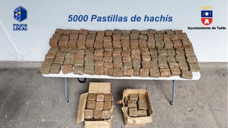 La Policía interviene más de 5.000 pastillas de hachís en dos contenedores de basura de Jinámar