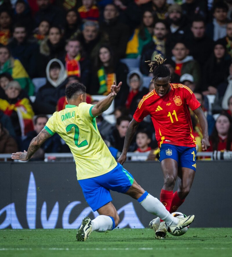 Imagen del encuentro entre España - Brasil en el Santiago Bernabéu. Foto RFEF