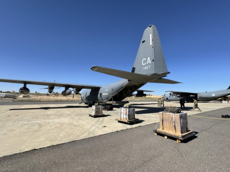 EEUU y Jordania realizan un lanzamiento aéreo de ayuda humanitaria en el norte de Gaza. Imagen CENTCOM 