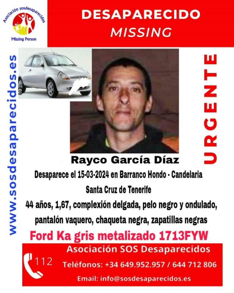 Se busca a un hombre de 44 años desaparecido hace dos días en Tenerife