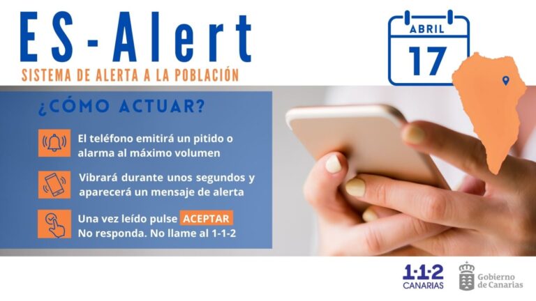 El sistema de aviso a la población en caso de emergencia ES-Alert se prueba en La Palma