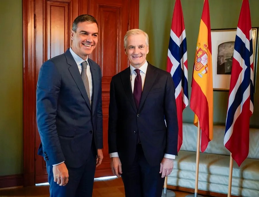 Reconocimiento de Palestina como Estado. Imagen: El presidente, Pedro Sánchez, y su homólogo noruego, Gahr Stoere, este viernes en Oslo. EFE/EPA/Terje Pedersen NORWAY OUT