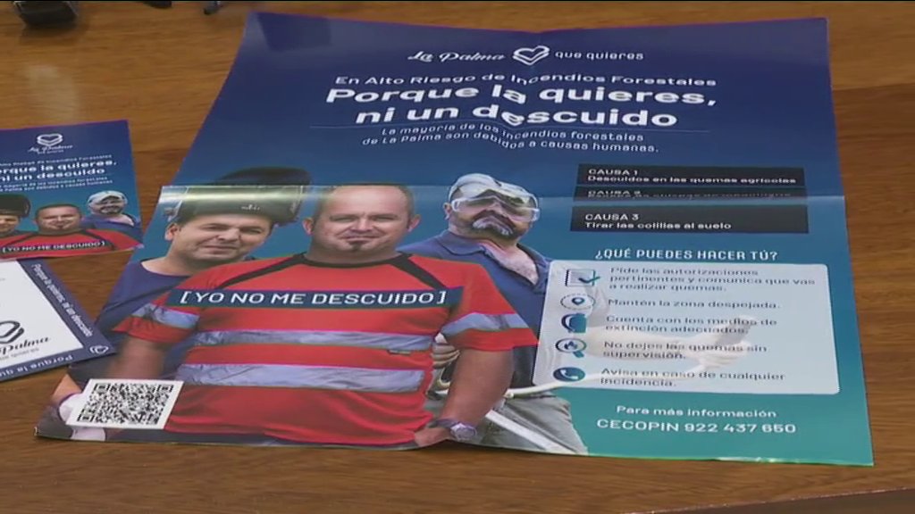 Campaña de prevención de incendios en La Palma. Imagen RTVC