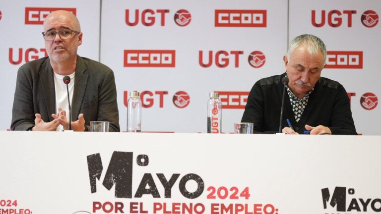 CCOO y UGT instan al Gobierno el Primero de Mayo a que siga con reformas para lograr pleno empleo