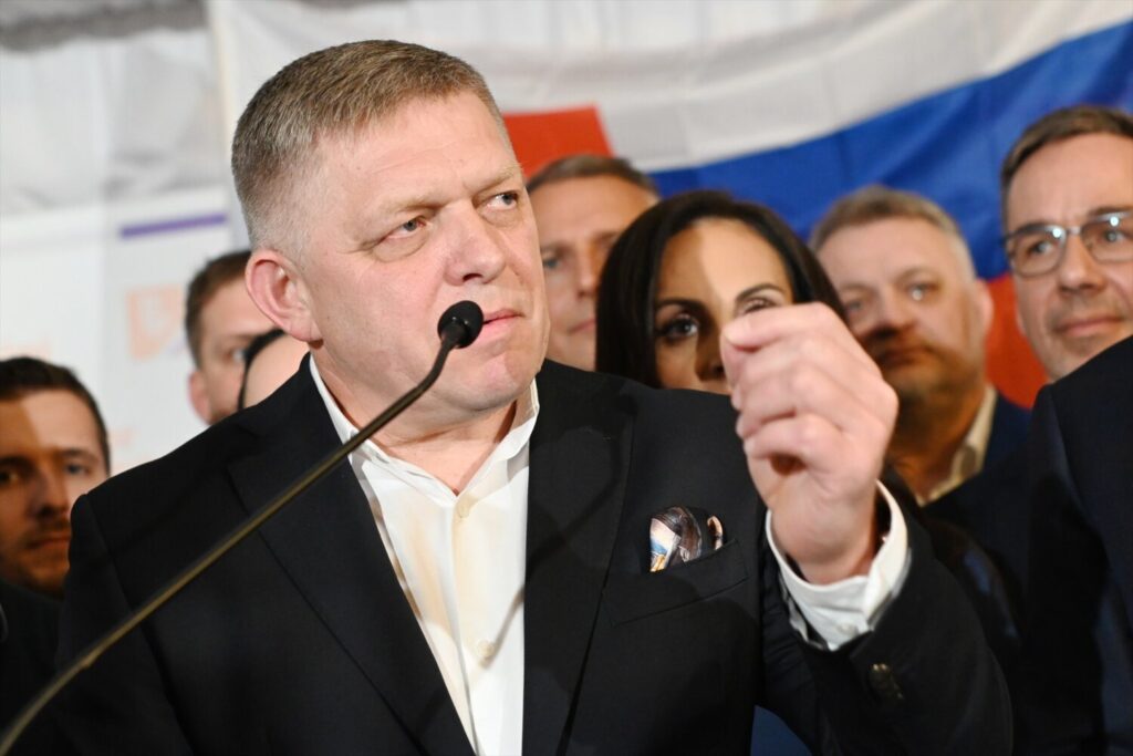 Robert Fico grave. Imagen del primer ministro de Eslovaquia. Europa Press / Contacto / Tomas Tkacik 