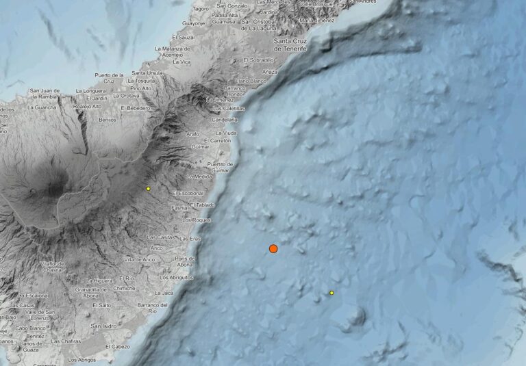 Detectan un terremoto de magnitud 3.3 al este de Tenerife
