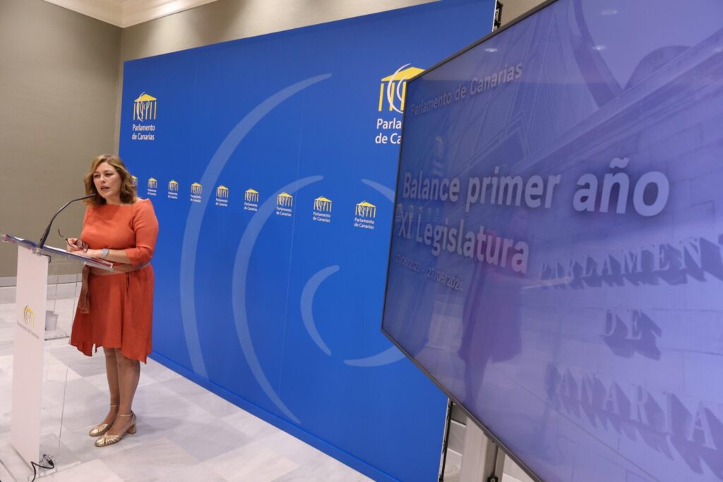 Rueda de prensa balance primer año de la XI Legislatura en la Cámara autonómica. Imagen Parlamento de Canarias