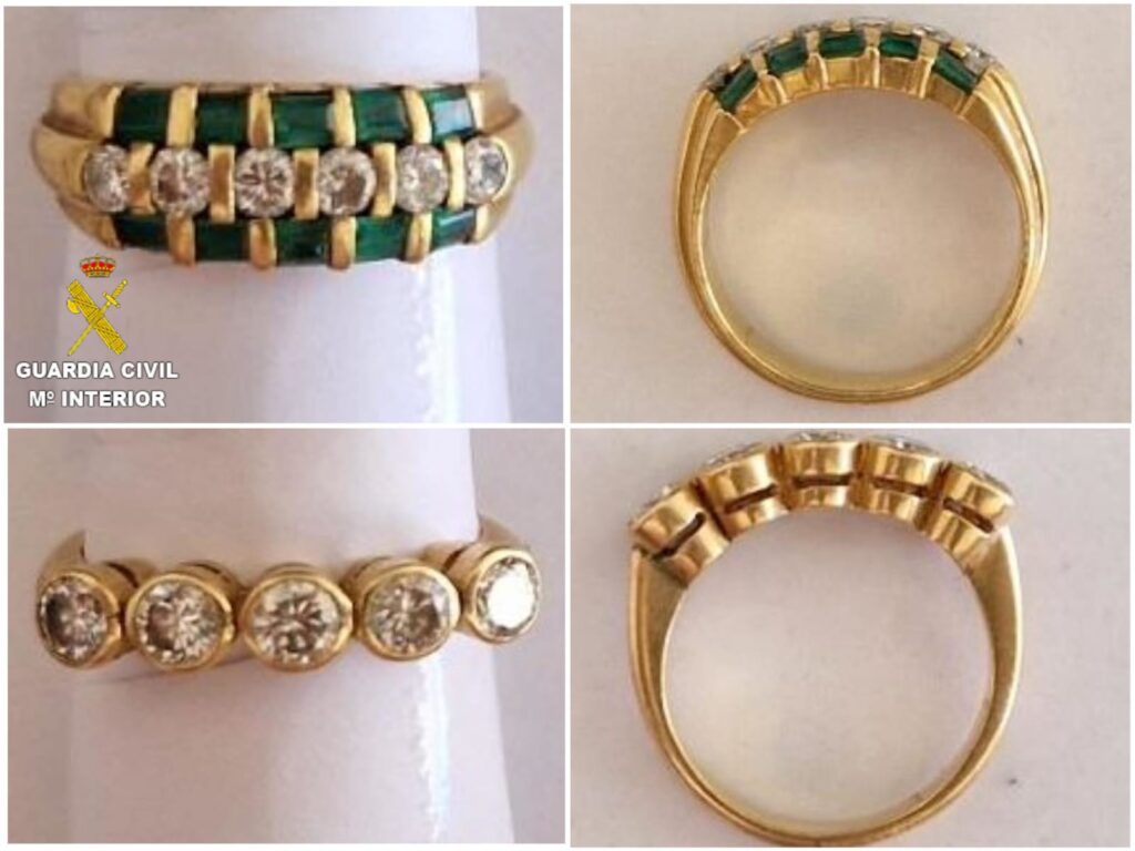 La Guardia Civil detiene a una pareja por el robo de dos anillos valorados en 3.000 euros