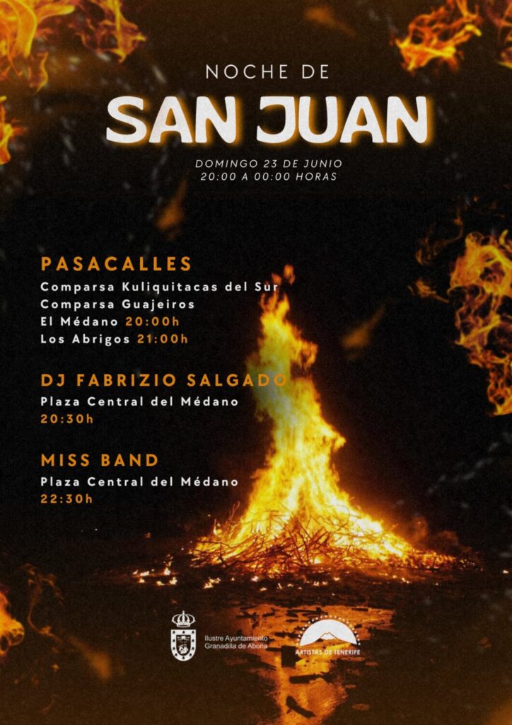 Cartel de actividades previstas en la playa de El Médano y Los Abrigos / Granadilla de Abona 