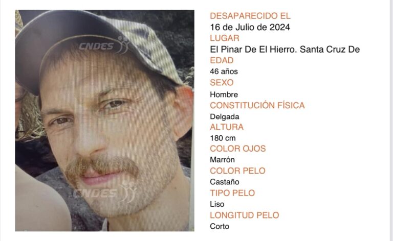 Piden colaboración ciudadana para encontrar a un hombre desaparecido en El Hierro