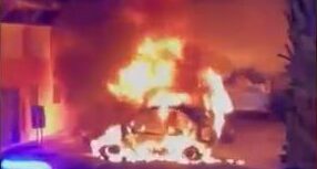 Vehículos quemados en Adeje, Tenerife