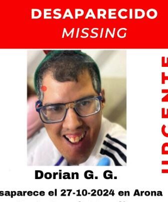 Desaparece Dorian G. G. en Arona, Tenerife