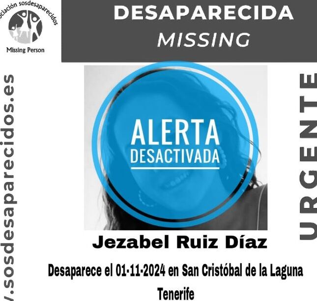 Localizan a Jezabel Ruiz Díaz, desaparecida en Santa Cruz de Tenerife desde el 1 de noviembre