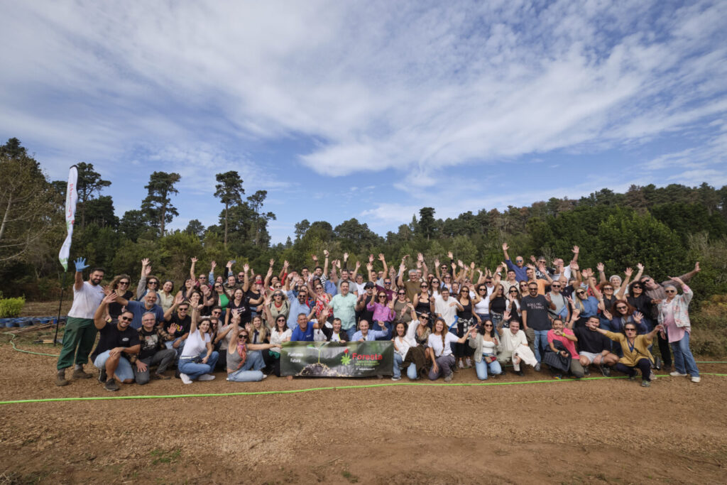 Algunos compañeros de los Servicios Informativos de Televisión Canaria participan en un proyecto de reforestación como parte de los actos del 25 aniversario de Televisión Canaria