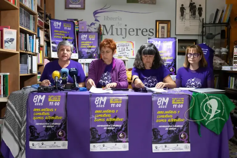 «Arrejuntadas y combativas, somos la alternativa», lema del feminismo en Tenerife en un 8M carnavalero