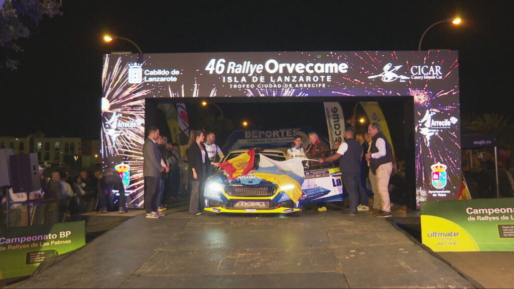 Ceremonia de salida del Rallye Orvecame Isla de Lanzarote. Imagen RTVC