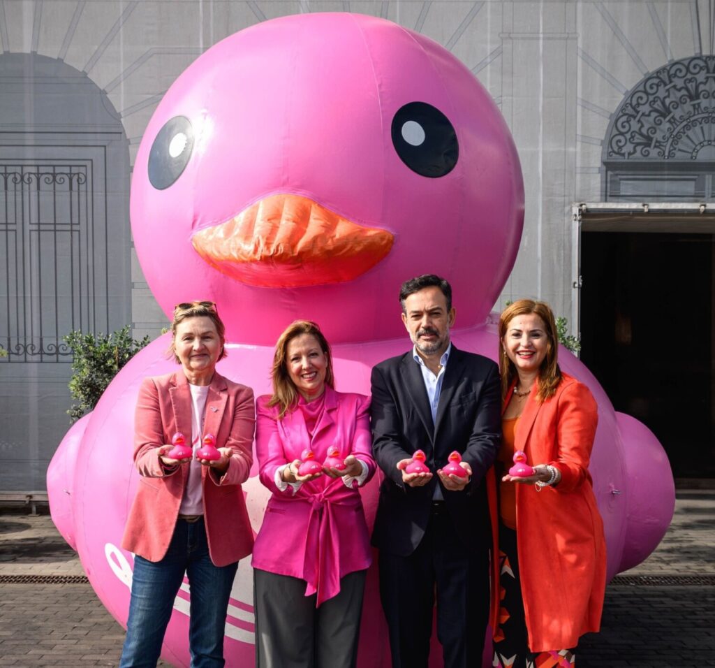 Carrera de Patitos Rosa, en la Plaza del Cabildo. Imagen cedida por el Cabildo de Tenerife