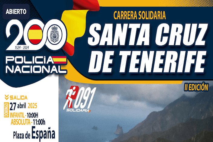 Cambios en la circulación de Santa Cruz de Tenerife durante la Ruta 091. Cartel de la carrera Solidaria Ruta 091/ Ayuntamiento de Santa Cruz de Tenerife.
