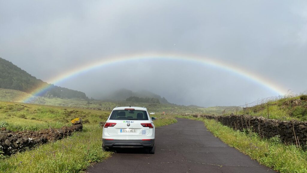 Galería de imágenes de la borrasca Olivier. Arcoiris en El Hierro/ RTVC Sabina Ortenga- Alain Berrocal.