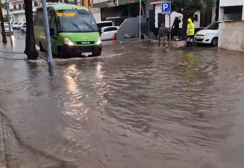 Imagen de las consecuencias de la lluvia caída en Tejina, en Tenerife