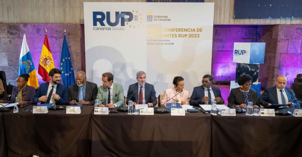 El presidente de Canarias, Fernando Clavijo, en la Conferencia de las Regiones Ultrapeiféricas 2023. Imagen cedida Presidencia del Gobierno