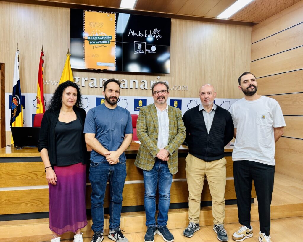 Gran Canaria lanza una campaña de sontenibilidad con Abubukaka. Presentación de la campaña con Abubukaka/ Cabildo de Gran Canaria.