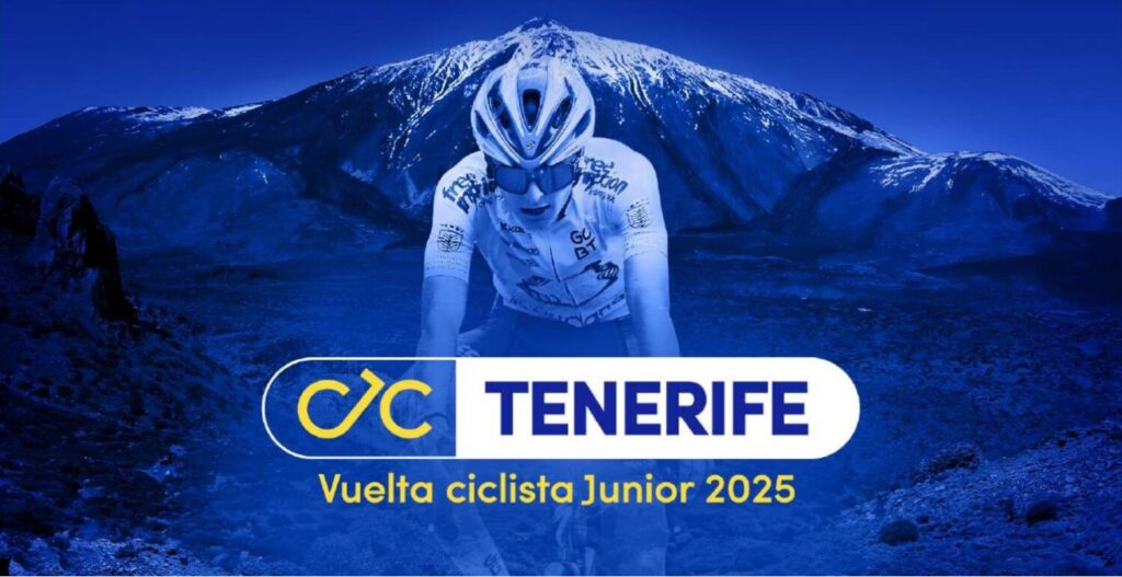 Detalle del cartel de la Vuelta Ciclista Junior 2025 que se celebra este fin de semana en Tenerife