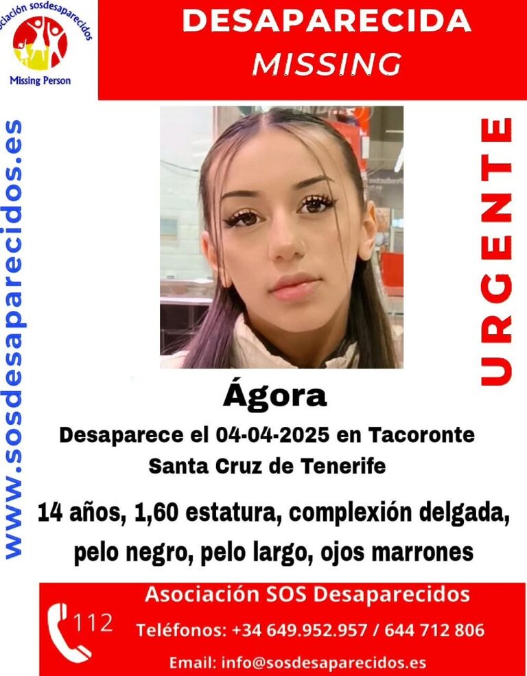 SOS desaparecidos pide ayuda para localizar a una menor de 14 años