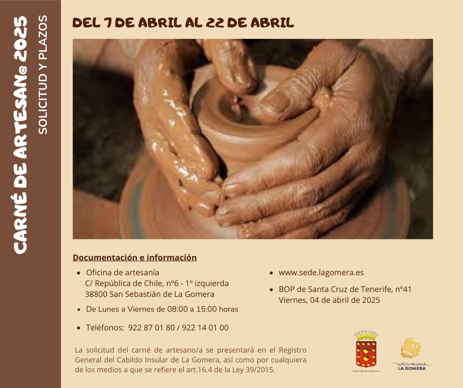 La Gomera abre el plazo para la obtención del carné de artesano