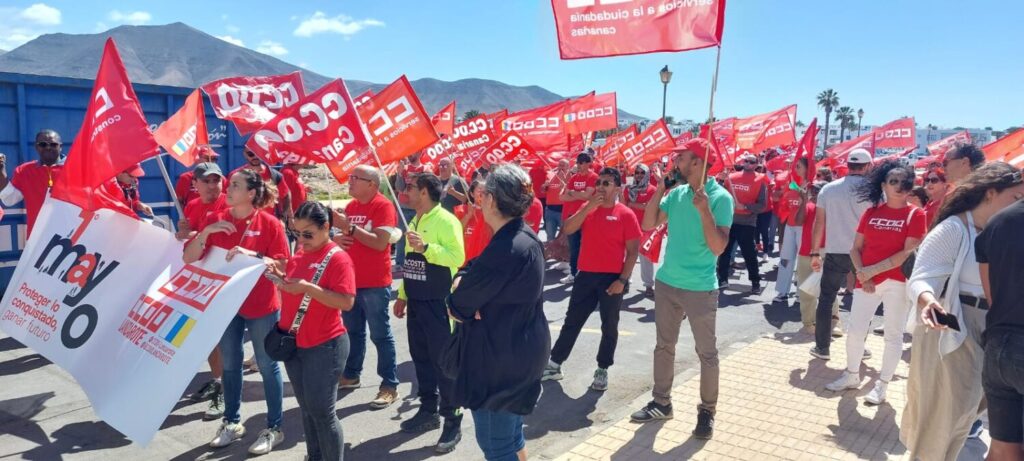 Concentración por el 1 de mayo en Playa Blanca / Imagen José María de Páiz / RTVC 
