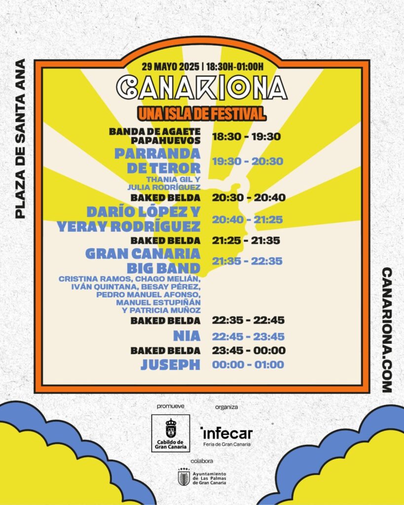 Cartel y horarios del Festival Canariona/ Cabildo de Gran Canaria. 