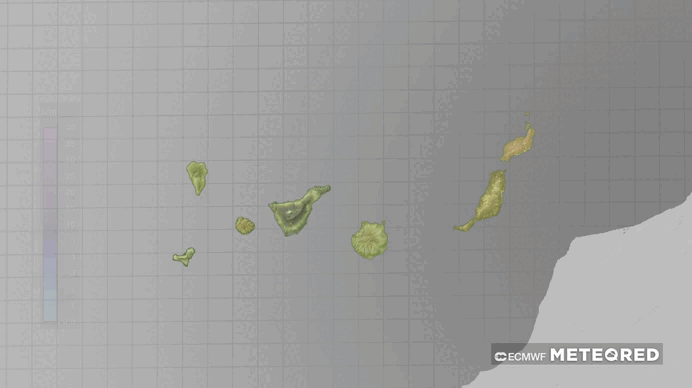 Tiempo inestable el fin de semana en Canarias. Gráfico: Lluvia acumulada