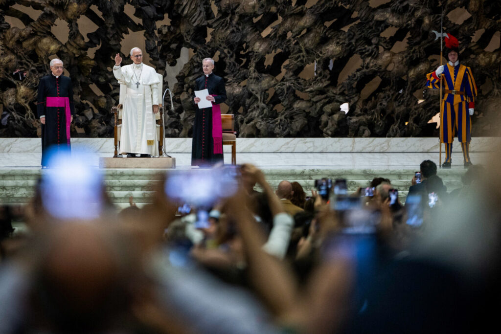 Audiencia del papa León XIV con periodistas de medios de comunicación. Imagen Reuters
